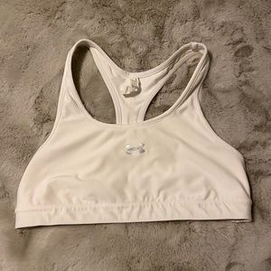Under armor white sports bra, low impact size L